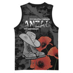 Australia 1915 Gallipoli ANZAC Basketball Jersey 111th Anniversary Army Boots And Slouch Hat