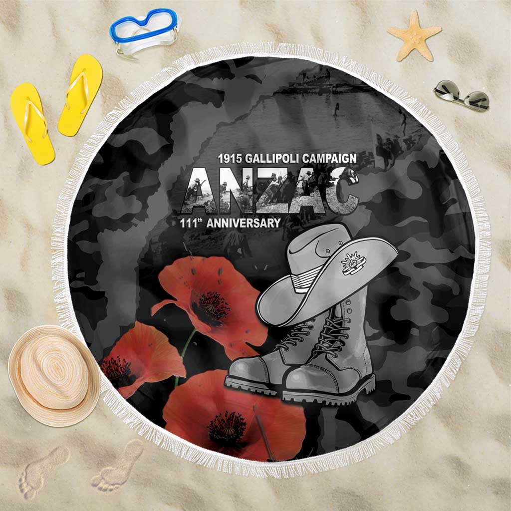 Australia 1915 Gallipoli ANZAC Beach Blanket 111th Anniversary Army Boots And Slouch Hat