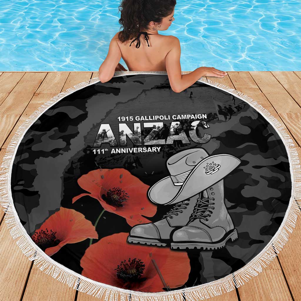 Australia 1915 Gallipoli ANZAC Beach Blanket 111th Anniversary Army Boots And Slouch Hat