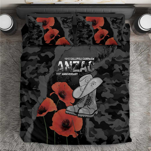 Australia 1915 Gallipoli ANZAC Bedding Set 111th Anniversary Army Boots And Slouch Hat
