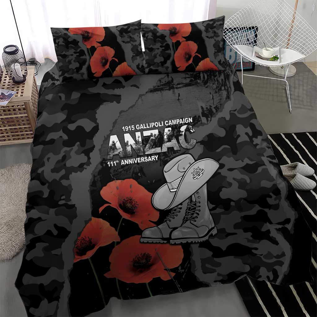 Australia 1915 Gallipoli ANZAC Bedding Set 111th Anniversary Army Boots And Slouch Hat
