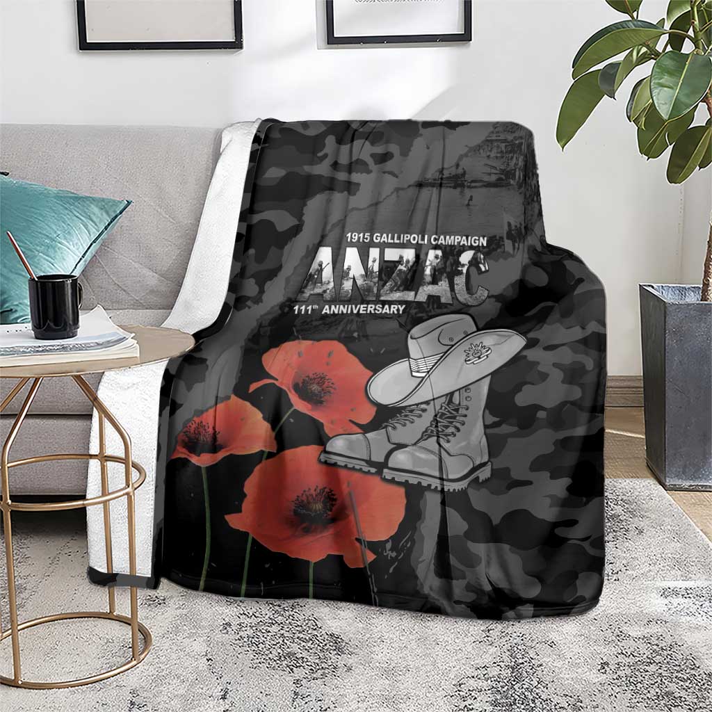 Australia 1915 Gallipoli ANZAC Blanket 111th Anniversary Army Boots And Slouch Hat