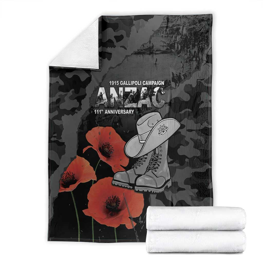 Australia 1915 Gallipoli ANZAC Blanket 111th Anniversary Army Boots And Slouch Hat