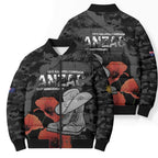 Australia 1915 Gallipoli ANZAC Bomber Puffer Jacket 111th Anniversary Army Boots And Slouch Hat