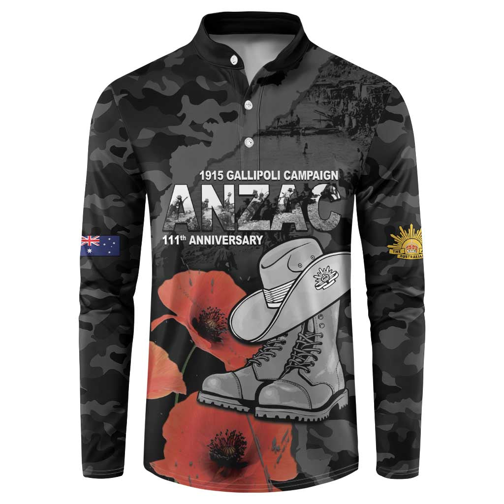 Australia 1915 Gallipoli ANZAC Button Sweatshirt 111th Anniversary Army Boots And Slouch Hat