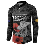 Australia 1915 Gallipoli ANZAC Button Sweatshirt 111th Anniversary Army Boots And Slouch Hat