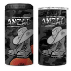 Australia 1915 Gallipoli ANZAC 4 in 1 Can Cooler Tumbler 111th Anniversary Army Boots And Slouch Hat