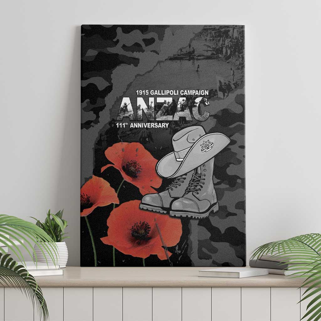 Australia 1915 Gallipoli ANZAC Canvas Wall Art 111th Anniversary Army Boots And Slouch Hat