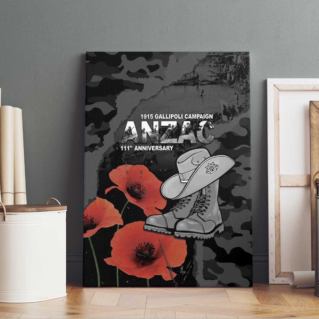 Australia 1915 Gallipoli ANZAC Canvas Wall Art 111th Anniversary Army Boots And Slouch Hat