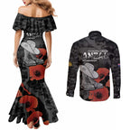 Australia 1915 Gallipoli ANZAC Couples Matching Mermaid Dress and Long Sleeve Button Shirt 111th Anniversary Army Boots And Slouch Hat