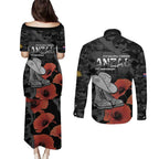 Australia 1915 Gallipoli ANZAC Couples Matching Puletasi and Long Sleeve Button Shirt 111th Anniversary Army Boots And Slouch Hat