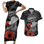 Australia 1915 Gallipoli ANZAC Couples Matching Short Sleeve Bodycon Dress and Hawaiian Shirt 111th Anniversary Army Boots And Slouch Hat