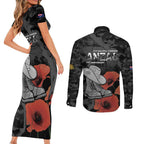 Australia 1915 Gallipoli ANZAC Couples Matching Short Sleeve Bodycon Dress and Long Sleeve Button Shirt 111th Anniversary Army Boots And Slouch Hat