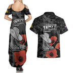 Australia 1915 Gallipoli ANZAC Couples Matching Summer Maxi Dress and Hawaiian Shirt 111th Anniversary Army Boots And Slouch Hat