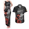 Australia 1915 Gallipoli ANZAC Couples Matching Tank Maxi Dress and Hawaiian Shirt 111th Anniversary Army Boots And Slouch Hat