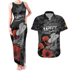 Australia 1915 Gallipoli ANZAC Couples Matching Tank Maxi Dress and Hawaiian Shirt 111th Anniversary Army Boots And Slouch Hat