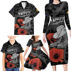 Australia 1915 Gallipoli ANZAC Family Matching Long Sleeve Bodycon Dress and Hawaiian Shirt 111th Anniversary Army Boots And Slouch Hat