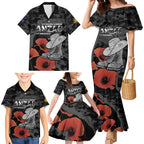 Australia 1915 Gallipoli ANZAC Family Matching Mermaid Dress and Hawaiian Shirt 111th Anniversary Army Boots And Slouch Hat