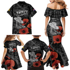 Australia 1915 Gallipoli ANZAC Family Matching Mermaid Dress and Hawaiian Shirt 111th Anniversary Army Boots And Slouch Hat