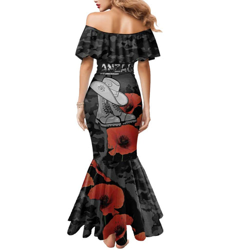 Australia 1915 Gallipoli ANZAC Family Matching Mermaid Dress and Hawaiian Shirt 111th Anniversary Army Boots And Slouch Hat