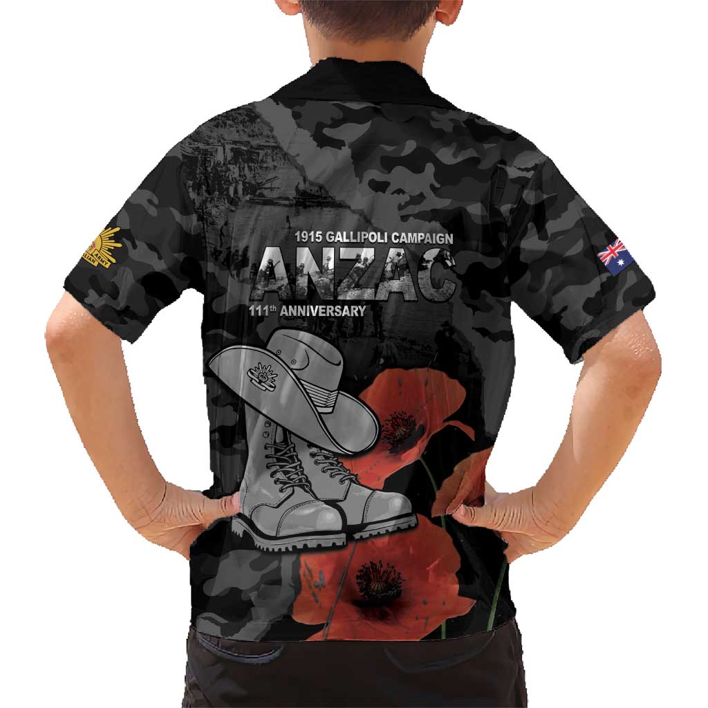Australia 1915 Gallipoli ANZAC Family Matching Puletasi and Hawaiian Shirt 111th Anniversary Army Boots And Slouch Hat