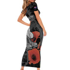 Australia 1915 Gallipoli ANZAC Family Matching Short Sleeve Bodycon Dress and Hawaiian Shirt 111th Anniversary Army Boots And Slouch Hat