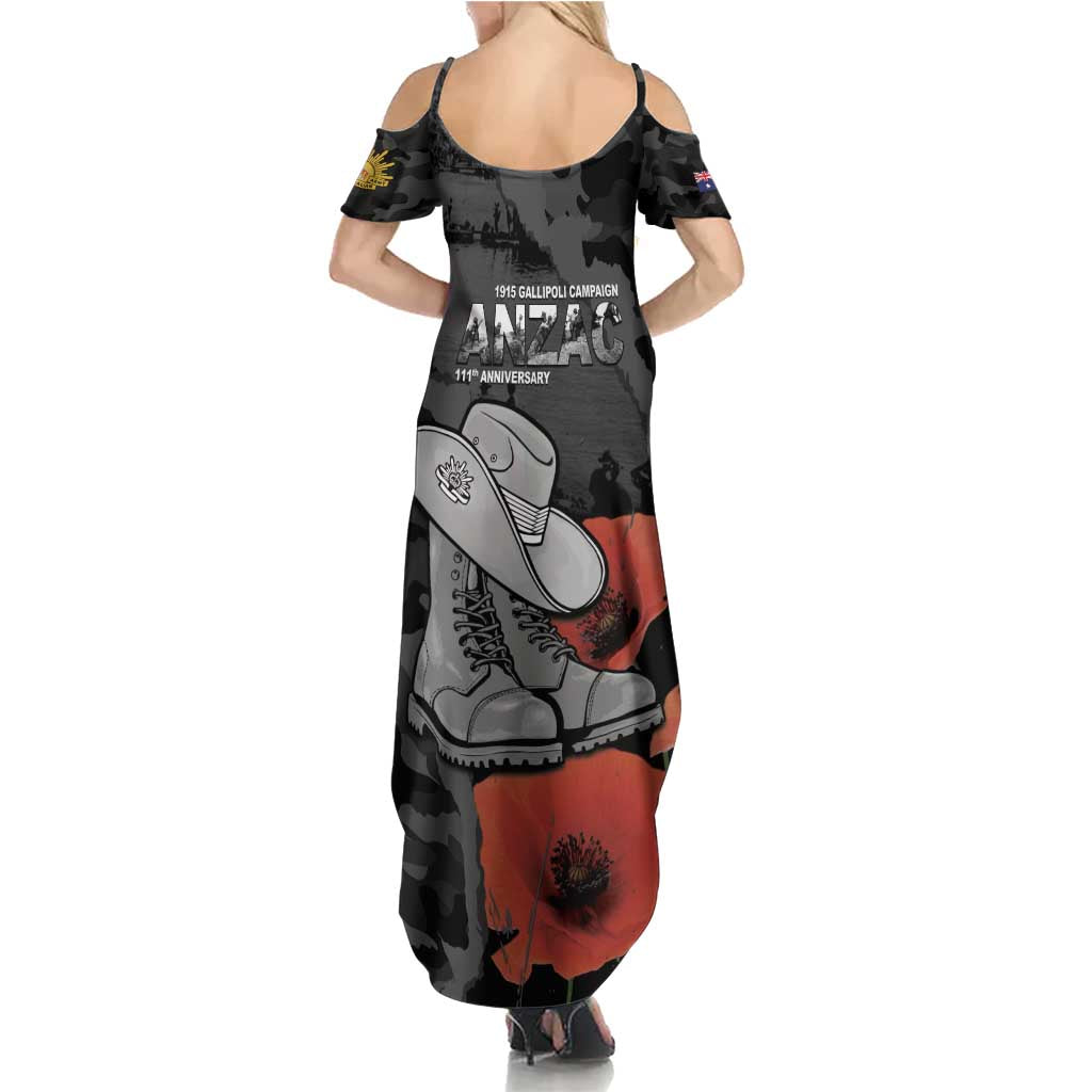 Australia 1915 Gallipoli ANZAC Family Matching Summer Maxi Dress and Hawaiian Shirt 111th Anniversary Army Boots And Slouch Hat
