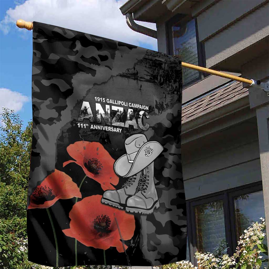 Australia 1915 Gallipoli ANZAC Garden Flag 111th Anniversary Army Boots And Slouch Hat