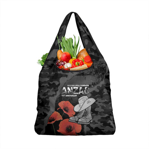 Australia 1915 Gallipoli ANZAC Grocery Bag 111th Anniversary Army Boots And Slouch Hat