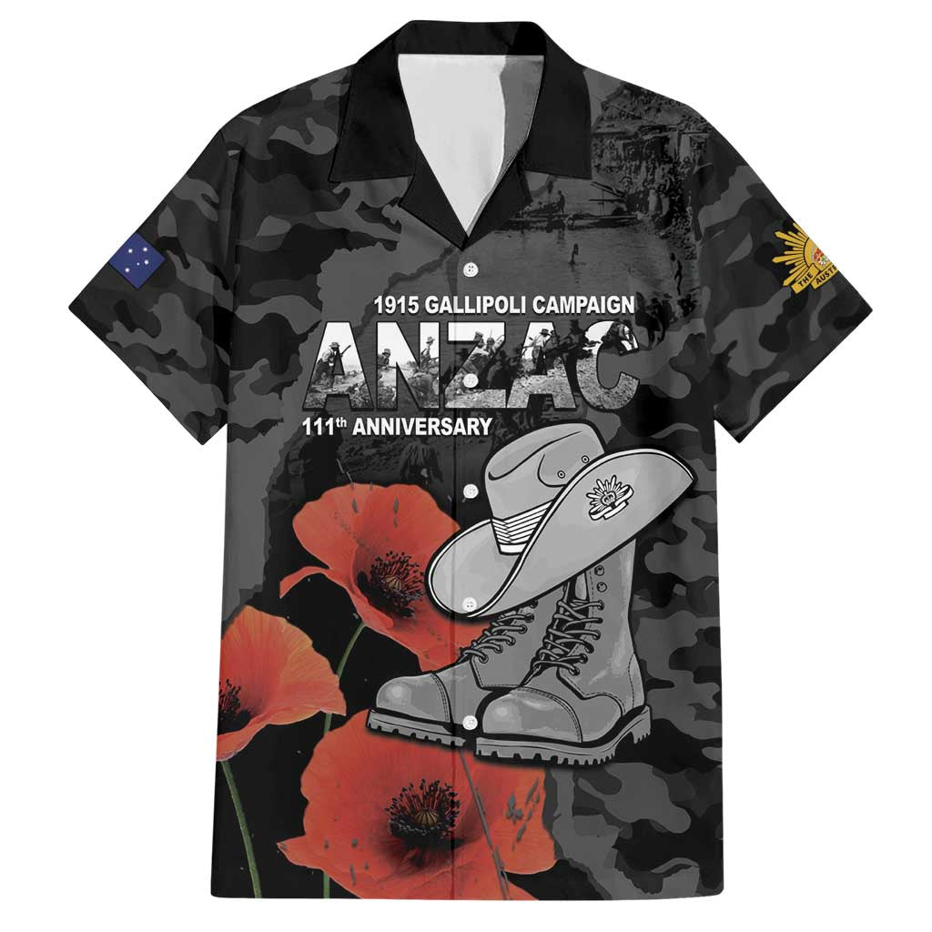 Australia 1915 Gallipoli ANZAC Hawaiian Shirt 111th Anniversary Army Boots And Slouch Hat