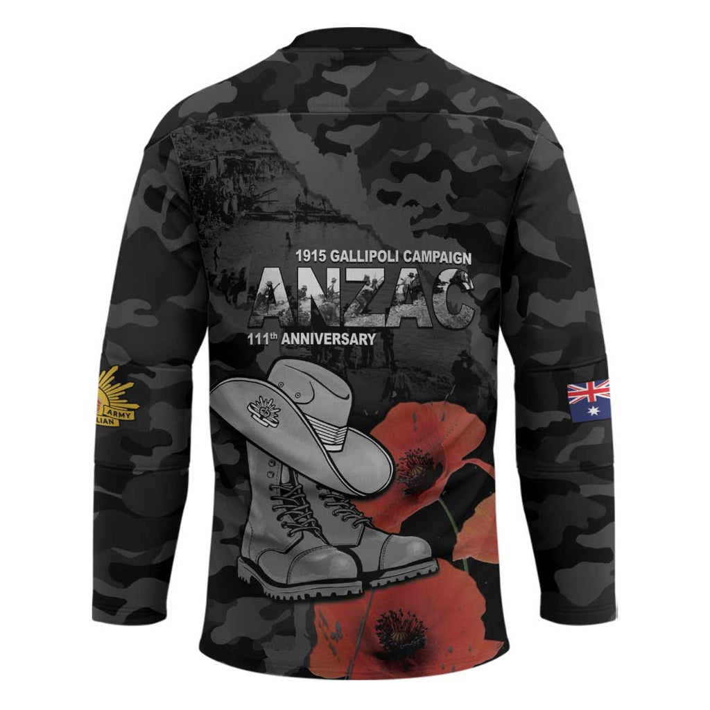 Australia 1915 Gallipoli ANZAC Hockey Jersey 111th Anniversary Army Boots And Slouch Hat