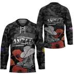 Australia 1915 Gallipoli ANZAC Hockey Jersey 111th Anniversary Army Boots And Slouch Hat