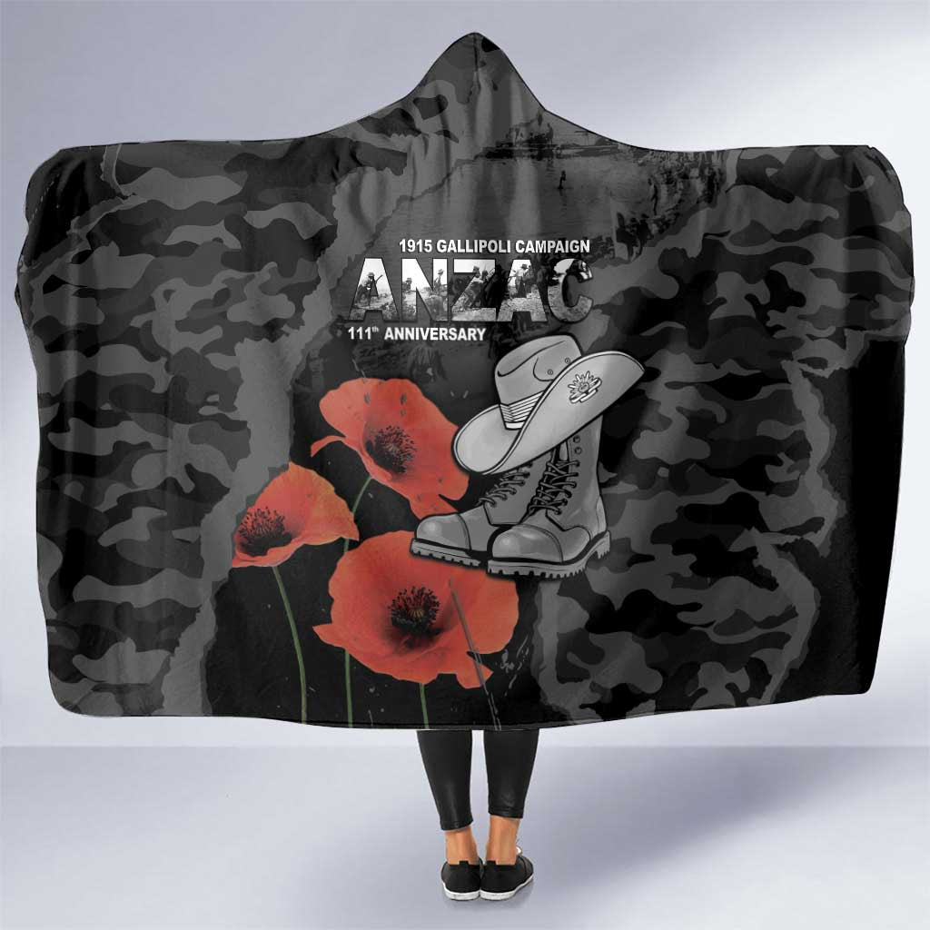 Australia 1915 Gallipoli ANZAC Hooded Blanket 111th Anniversary Army Boots And Slouch Hat