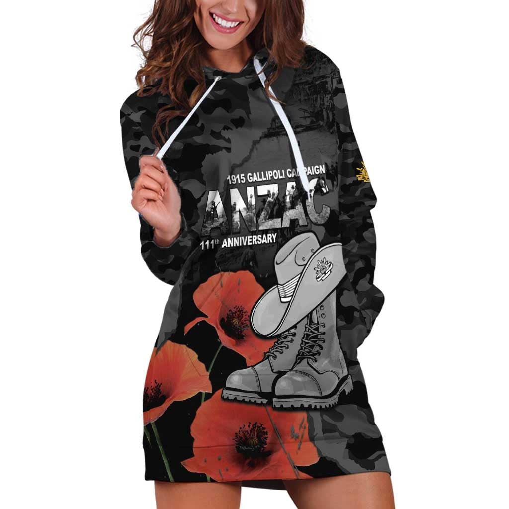 Australia 1915 Gallipoli ANZAC Hoodie Dress 111th Anniversary Army Boots And Slouch Hat