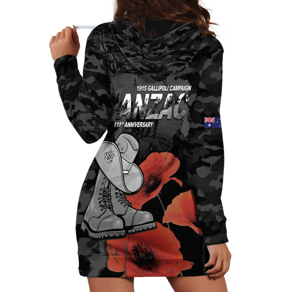 Australia 1915 Gallipoli ANZAC Hoodie Dress 111th Anniversary Army Boots And Slouch Hat