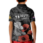 Australia 1915 Gallipoli ANZAC Kid Polo Shirt 111th Anniversary Army Boots And Slouch Hat