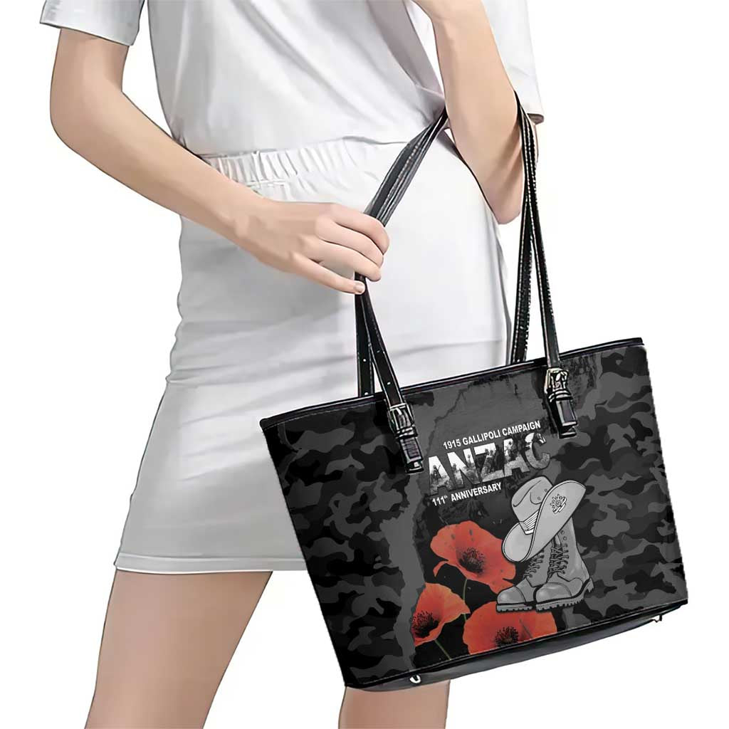 Australia 1915 Gallipoli ANZAC Leather Tote Bag 111th Anniversary Army Boots And Slouch Hat