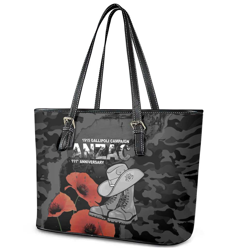 Australia 1915 Gallipoli ANZAC Leather Tote Bag 111th Anniversary Army Boots And Slouch Hat
