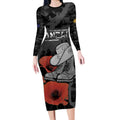 Australia 1915 Gallipoli ANZAC Long Sleeve Bodycon Dress 111th Anniversary Army Boots And Slouch Hat