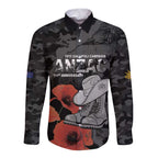 Australia 1915 Gallipoli ANZAC Long Sleeve Button Shirt 111th Anniversary Army Boots And Slouch Hat