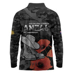 Australia 1915 Gallipoli ANZAC Long Sleeve Polo Shirt 111th Anniversary Army Boots And Slouch Hat