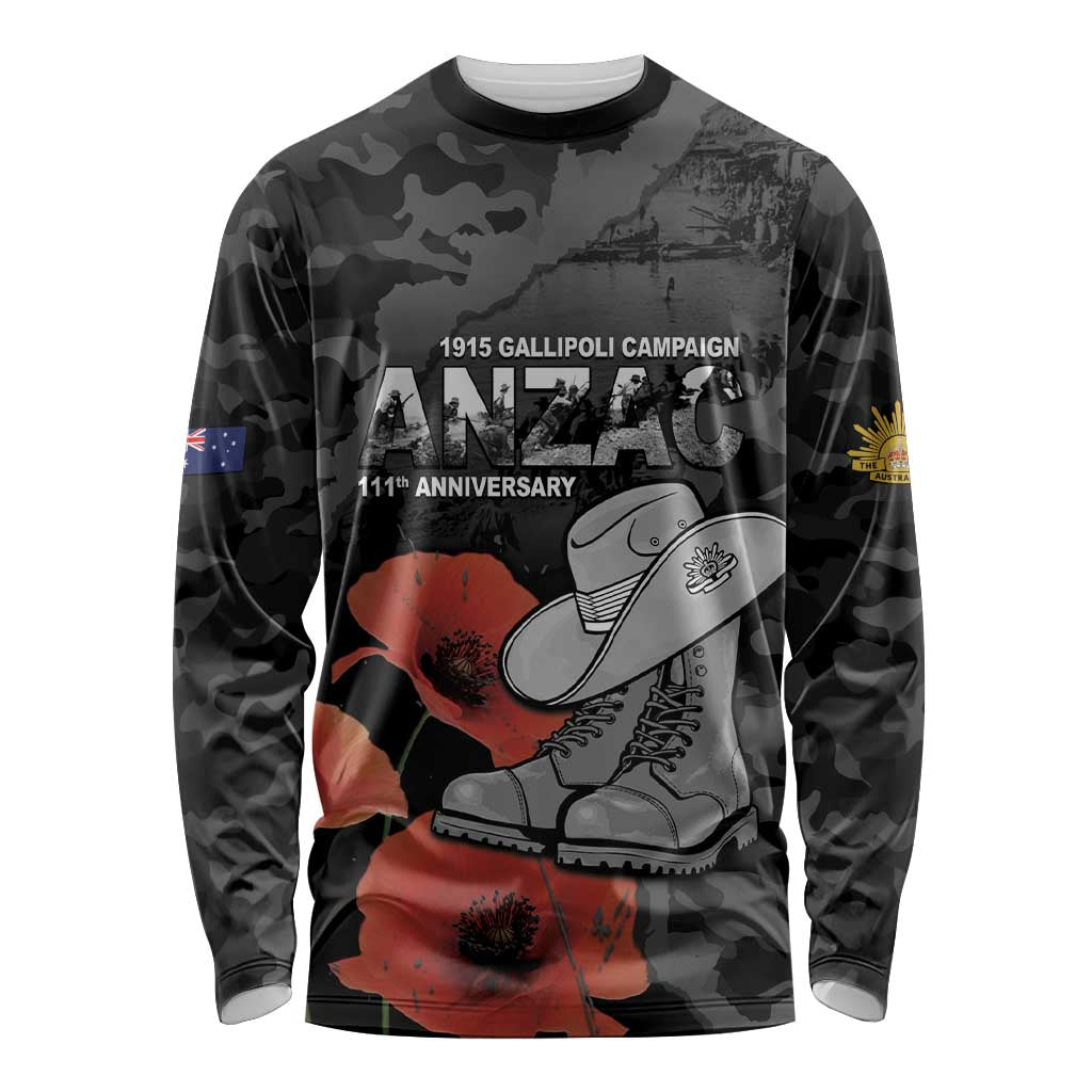 Australia 1915 Gallipoli ANZAC Long Sleeve Shirt 111th Anniversary Army Boots And Slouch Hat