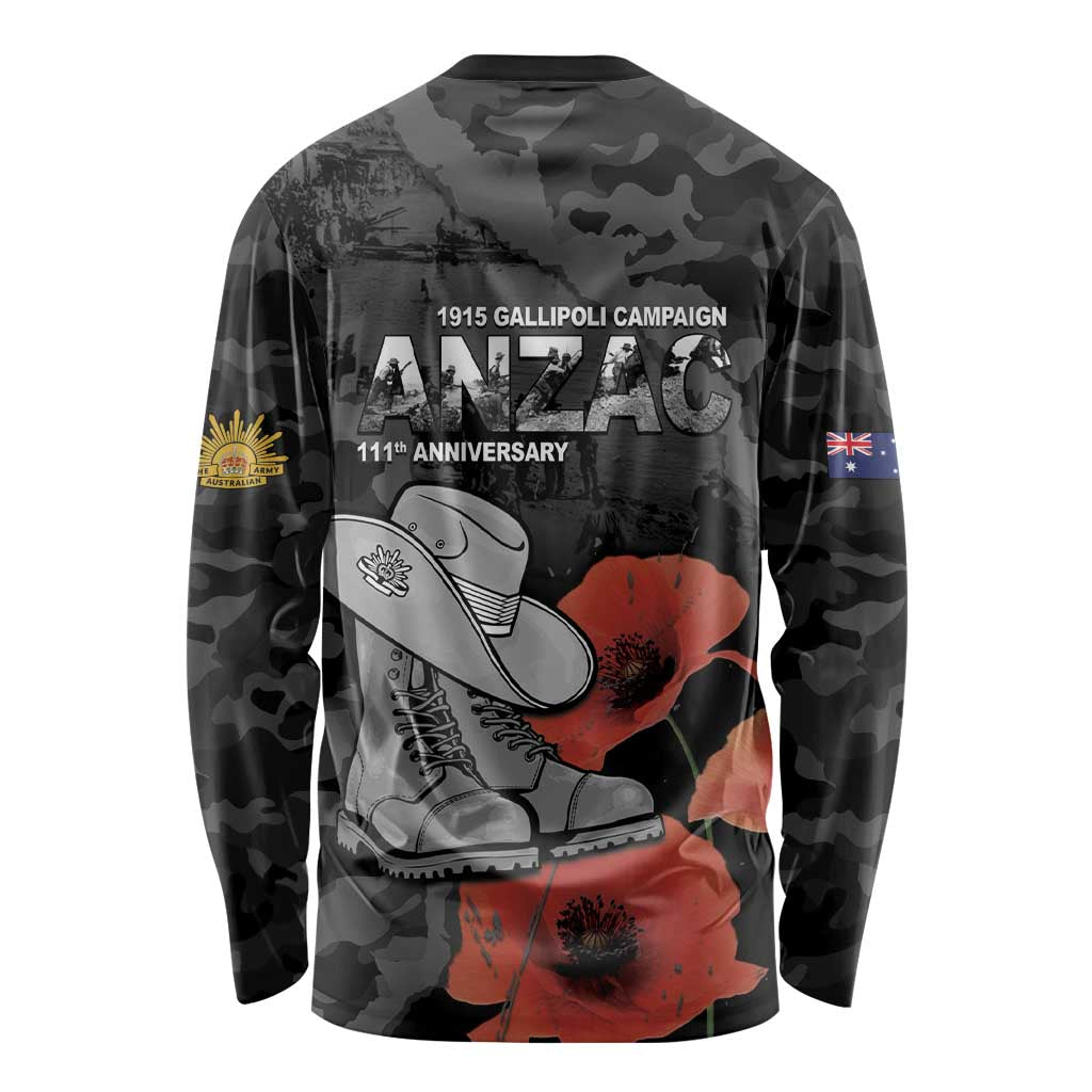 Australia 1915 Gallipoli ANZAC Long Sleeve Shirt 111th Anniversary Army Boots And Slouch Hat