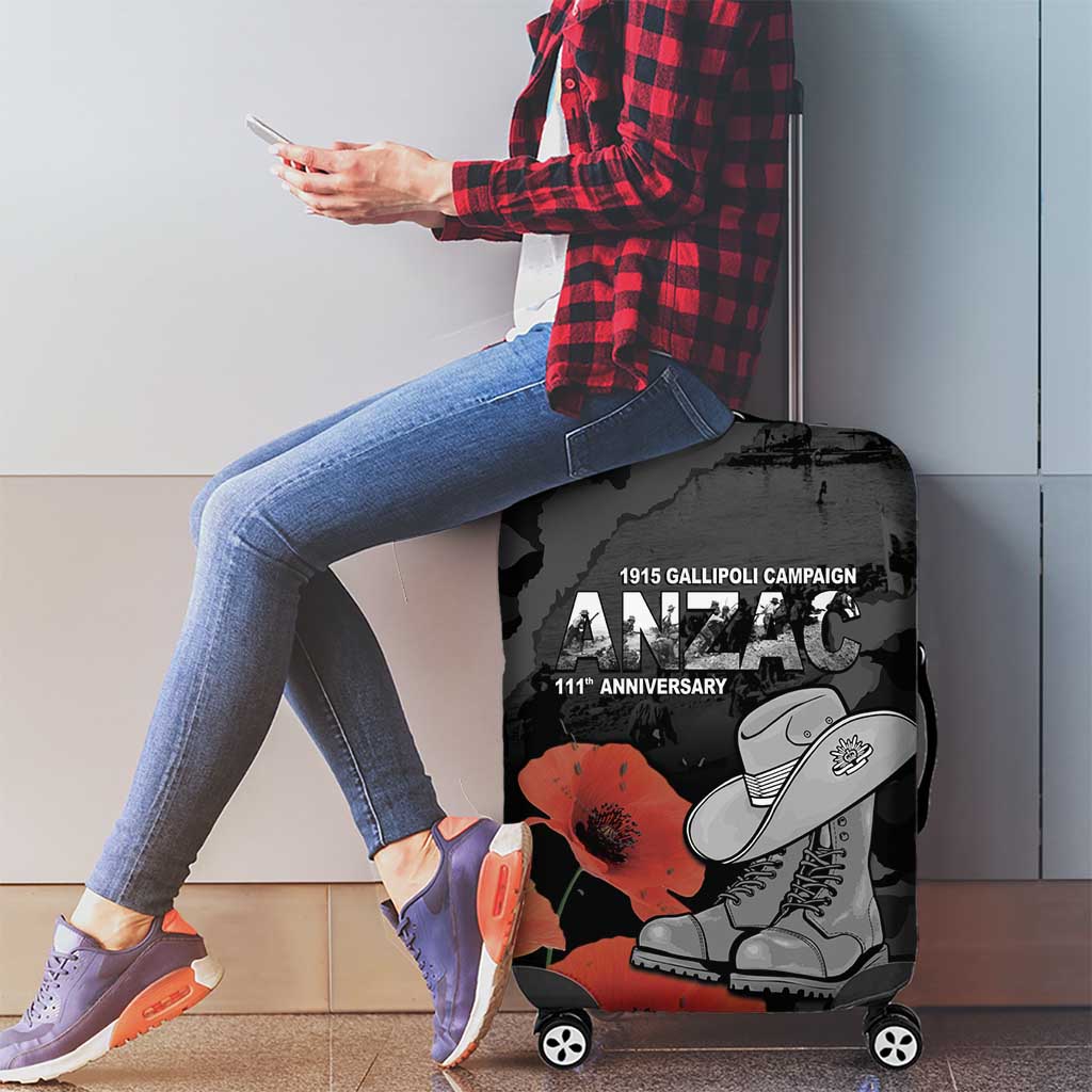 Australia 1915 Gallipoli ANZAC Luggage Cover 111th Anniversary Army Boots And Slouch Hat
