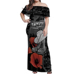 Australia 1915 Gallipoli ANZAC Off Shoulder Maxi Dress 111th Anniversary Army Boots And Slouch Hat