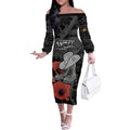Australia 1915 Gallipoli ANZAC Off The Shoulder Long Sleeve Dress 111th Anniversary Army Boots And Slouch Hat