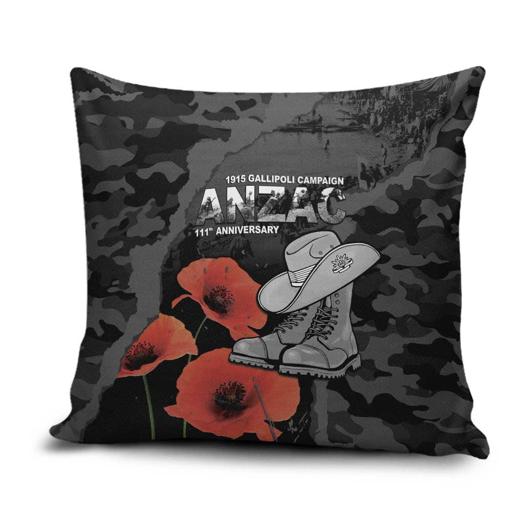 Australia 1915 Gallipoli ANZAC Pillow Cover 111th Anniversary Army Boots And Slouch Hat