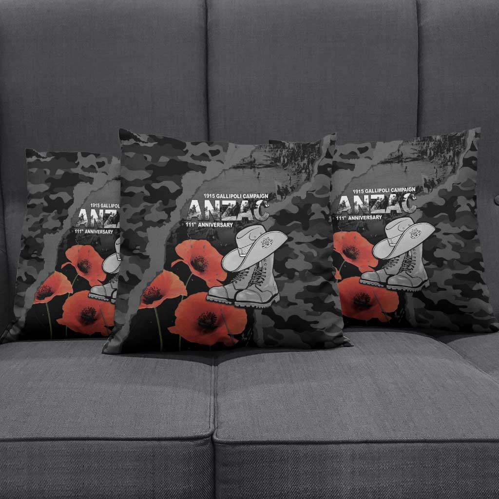 Australia 1915 Gallipoli ANZAC Pillow Cover 111th Anniversary Army Boots And Slouch Hat