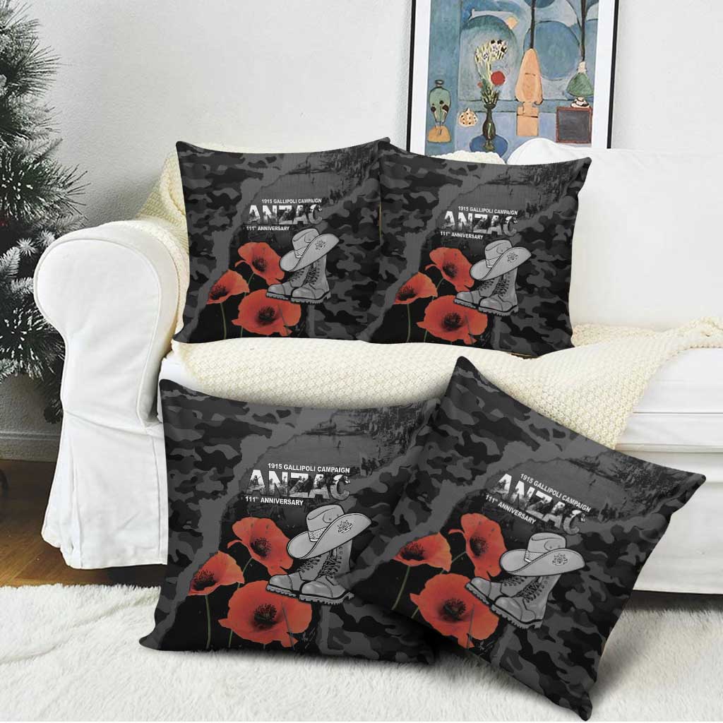 Australia 1915 Gallipoli ANZAC Pillow Cover 111th Anniversary Army Boots And Slouch Hat