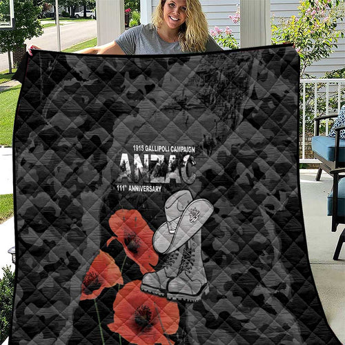 Australia 1915 Gallipoli ANZAC Quilt 111th Anniversary Army Boots And Slouch Hat